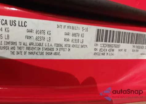 2016 Dodge Dart Sxt z USA, uszkodzony, nr VIN 1C3CDFBB0GD766997